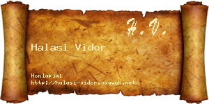 Halasi Vidor névjegykártya